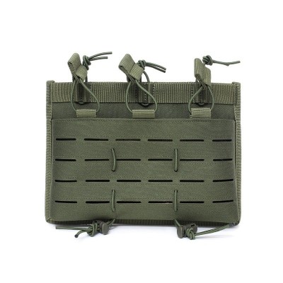 Open Top Laser Cut Triple Magazine Pouch - Green [LF]