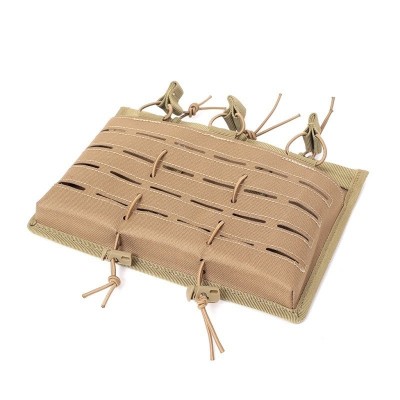 Open Top Laser Cut Triple Magazine Pouch - Khaki [LF]