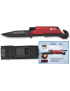 Tactical Knife w/ Flashlight and FireStarter - Red 19451 [K25]