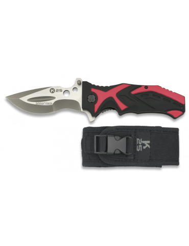 Tactical Knife 9.3cm Black / Red - 19936 [K25]