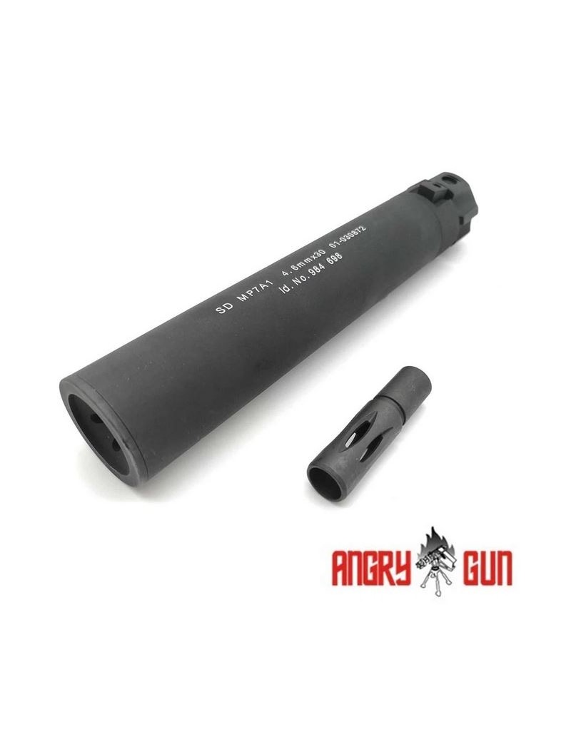 DUMMY Silencer for VFC / Umarex MP7 Gas BlowBack SMG - Black [AngryGun]
