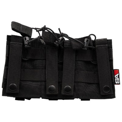 5.56/9mm Open Top Triple Magazine Combo Pouch - Preto [Swiss Arms]