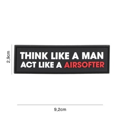 Patch 3D PVC Think Like a Man - Black