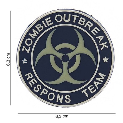 Patch 3D PVC Zombie Outbreak Response Team - Verde / Branco
