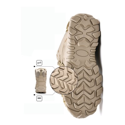 Mid Zipper Tactical Boots - TAN [LF]