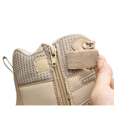 Mid Zipper Tactical Boots - TAN [LF]