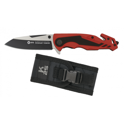 Faca Tactica 8.8cm G10 - Vermelha/Preta 18791 [K25]