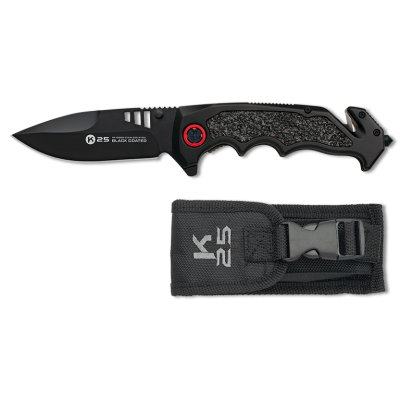 Aluminium Coated 9.6cm Tactical Knife - Black 18865 [K25]