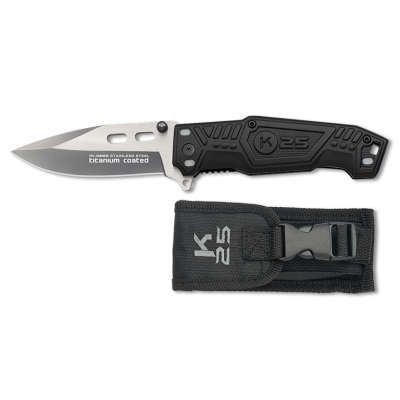 Faca Tactica Titanium Coated 7.80cm - Preta 18869 [K25]