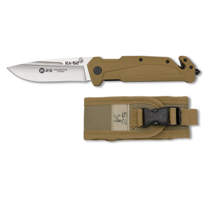 Faca Tactica KA-52 Rubbered Handle 9cm - Coyote 18870 [K25]