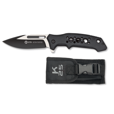 Faca Tactica Black Coated 8.5cm - Preta 25010 [K25]