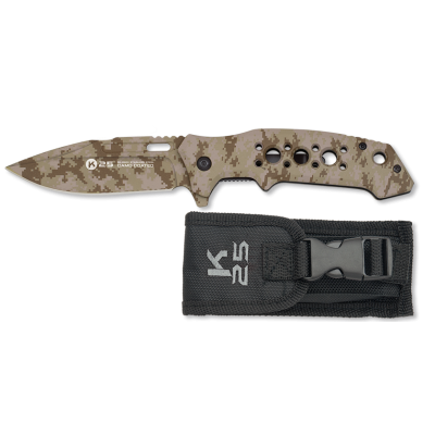 Faca Tactica Camo Coated 8.5cm - Sand Camo 25011 [K25]