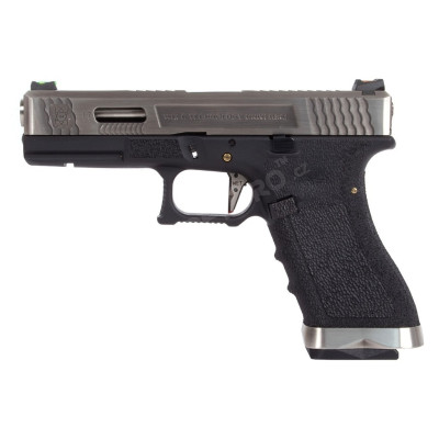 GBB Glock 17 Gen.4 T5 Custom - Black / Silver [WE]