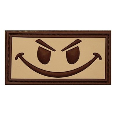 Patch 3D PVC Evil Smiley - Castanho