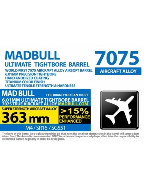 Mad Bull Ultimate 363mm Tight Bore 6.01mm Barrel - M4/SR16/SG551