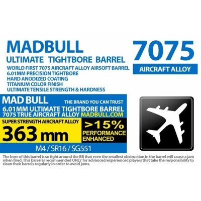 Mad Bull Ultimate 363mm Tight Bore 6.01mm Barrel - M4/SR16/SG551