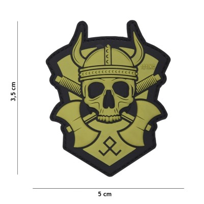 Patch 3D PVC Viking with Hatchet - Verde