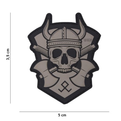 Patch 3D PVC Viking with Hatchet - Cinzento
