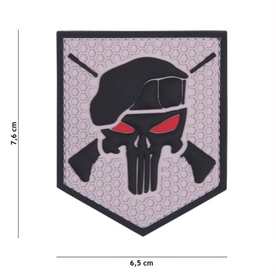 Patch 3D PVC Punisher Commando - Cinzento