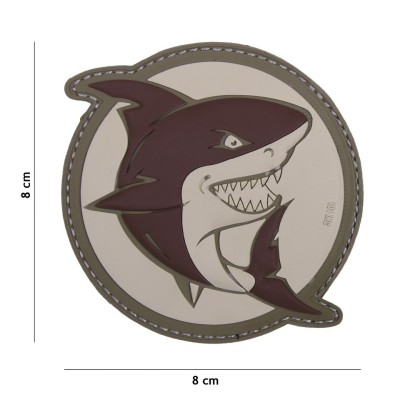 Patch 3D PVC Attacking Shark - Castanho