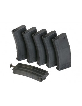 Pack 5 Magazines M4/M16 Mid-Cap 140rds with Speed Loader - Preto [SRC]
