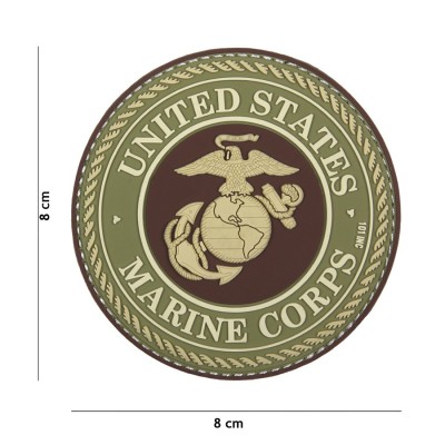 Patch 3D PVC United States Marine Corps - Castanho