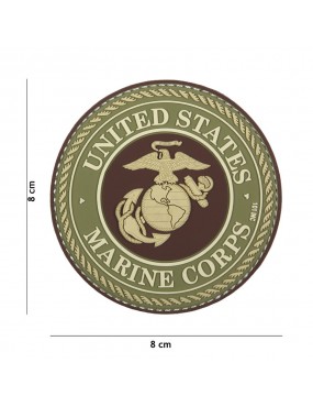 Patch 3D PVC United States Marine Corps - Castanho